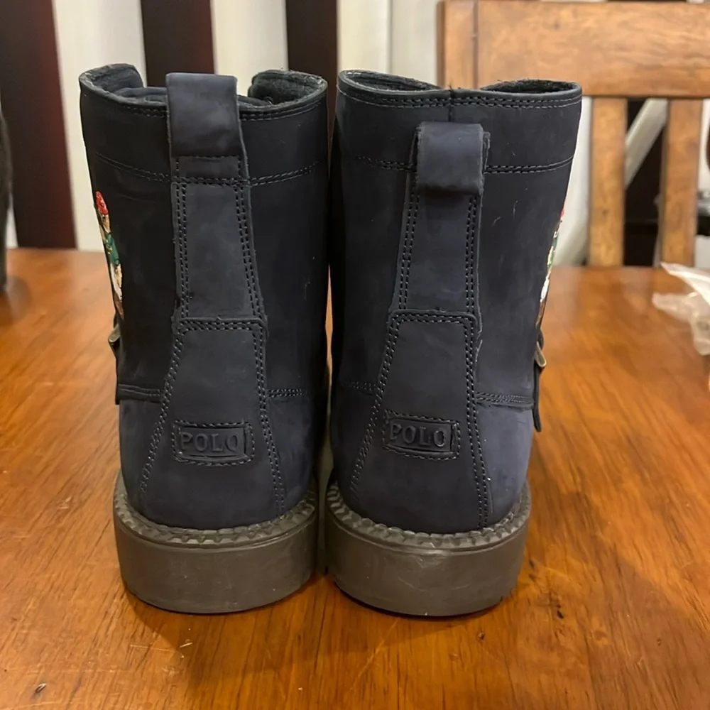 Polo Ralph Lauren Ranger Mallet Bear Boots GS Boys Girls blue Youth Size 2